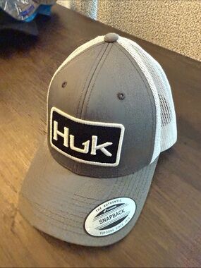 Huk Gray Front with White Mesh Patch Logo Snapback
